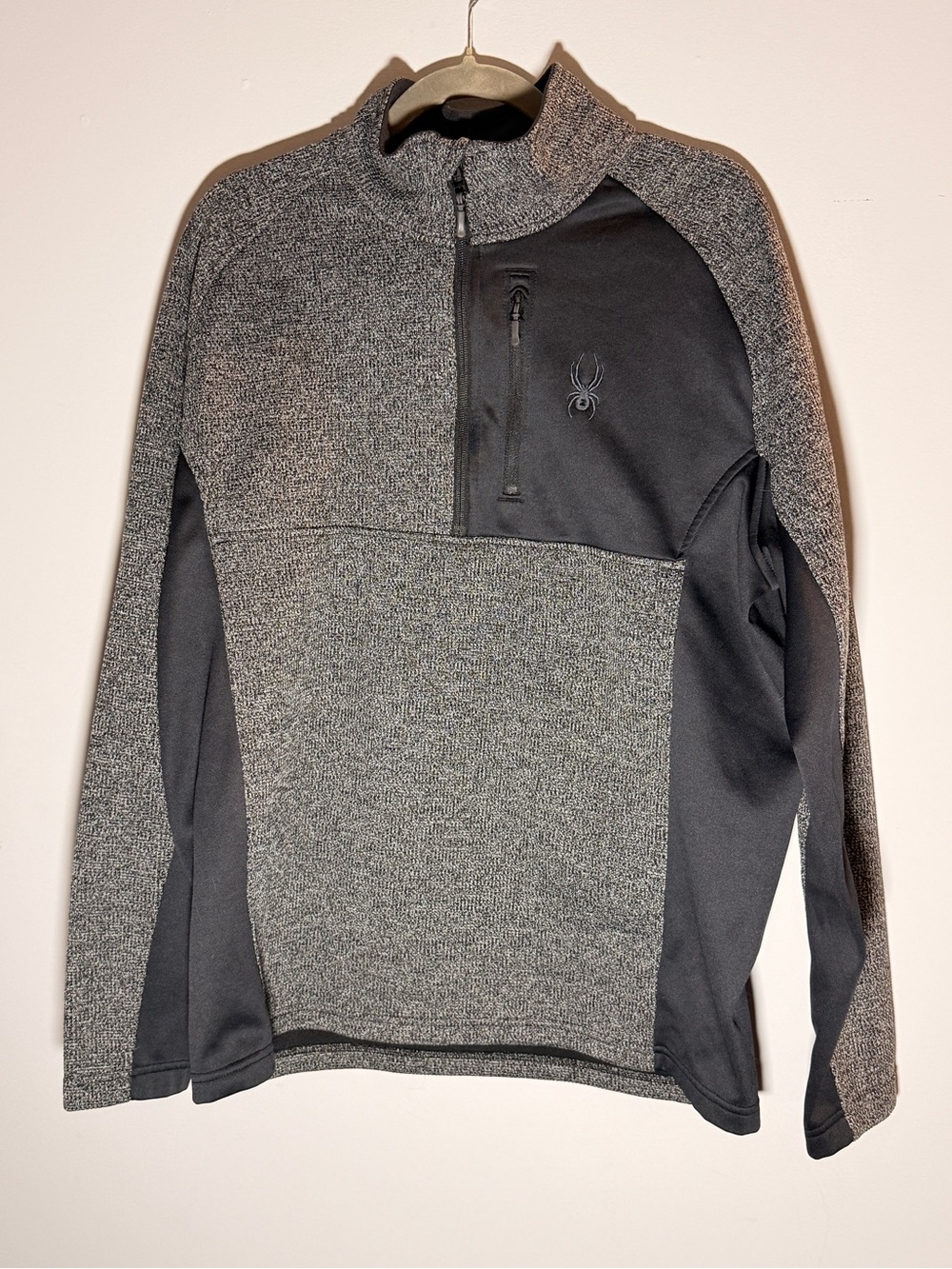 Spyder Men's Grey and Black Half-Zip Performance Pullover
